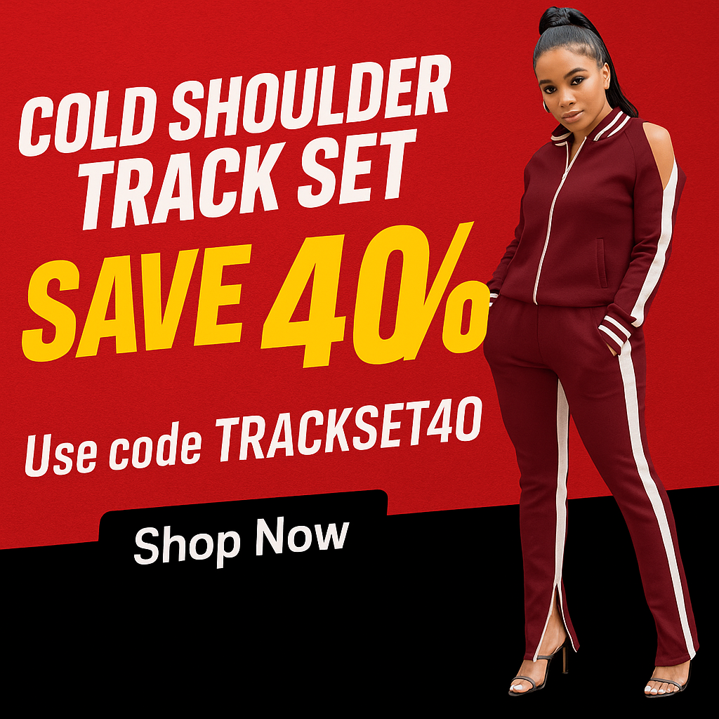 Cold Shoulder Track Set 40% Off Banner